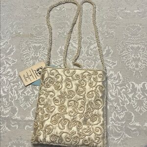 Adini NWT Beautiful Ivory Color Beaded Evening Bag